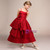 Simple Red Satin Spaghetti Straps With Bow Flower Girl Dress