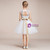 White Tulle Lace Backless Short Knee Length With Bow Girl Dress