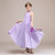 A-Line Purple Chiffon Halter Pleats Ankle Length Flower Girl Dress