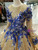 Gold Ball Gown Sequins Long Sleeve Blue Appliques Wedding Dress