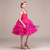 Fuchsia Tulle Lace Straps Knee Length Flower Girl Dress With Bow