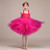 Fuchsia Tulle Lace Straps Knee Length Flower Girl Dress With Bow