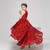 A-Line Red Hi Lo Lace Sleeveless With Sash Flower Girl Dress