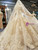 Gold Ball Gown Sequins Appliques Off The Shoulder Wedding Dress