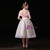 Pink Satin Print Tulle Off The Shoulder Princess Homecoming Dress