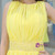 A-Line Yellow Chiffon Pleats Knee Length Homecoming Dress With Beading