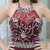 Burgundy Halter Chiffon Backless With Beading Homecoming Dress