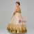 Gold Tulle Sequins Long Sleeve Backless Flower Girl Dress