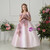 Pink Straps Tulle Sleeveless Hand Appliques Flower Girl Dress