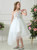 White Tulle One Shoulder Appliques Feather Flower Girl Dress