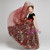 Red Sequins Tulle Black Velvet Cap Sleeve Flower Girl Dress