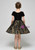 Black Sequins Velvet Short Sleeve Short Flower Girl Dress