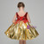 Gold Off The Shoulder Red Sequins Appliques Flower Girl Dress