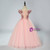 Pink Ball Gown Tulle Off The Shoulder Appliques Flower Girl Dress