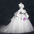 White Satin Tulle See Through Neck Backless Wedding Dress