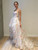 A-Line White Hi Lo Strapless Tulle Appliques Prom Dress