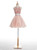 Pink Two Piece Halter Backless Tulle With Crystal Homecoming Dress