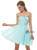 Light Blue Chiffon Sweetheart Neck With Crystal Homecoming Dress