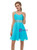 Blue Chiffon Spaghetti Straps Homecoming Dress With Crystal