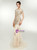 Champagne Mermaid Tulle Cap Sleeve Prom Dresss With Crystal