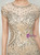 Champagne Mermaid Tulle Cap Sleeve Prom Dresss With Crystal