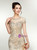 Champagne Mermaid Tulle Cap Sleeve Prom Dresss With Crystal