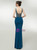 Blue Satin Mermaid Deep V-neck Lace Back Floor Length Prom Dress