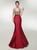 Red Satin Mermaid V-neck Backless With Beading Prom Dress