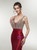 Red Satin Mermaid V-neck Backless With Beading Prom Dress