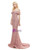 Pink Mermaid Spaghetti Straps Lace Floor Length Prom Dress