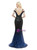 Blue Black Sequins Mermaid Spaghetti Straps Prom Dress With Side Split