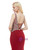 Red Mermaid V-neck Backless Floor Length Prom Dress With Crystal