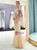 Champagne Tulle Mermaid Sequins Floor Length Prom Dress