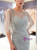 Gray Tulle Mermaid Sequins Cap Sleeve Backless Prom Dress