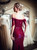 Burgundy Tulle Off The Shoulder Sequins Floor Length Prom Dress