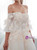 Light Champagne Tulle Off The Shoulder Appliques Wedding Dress