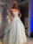 Sweet Applique Baby Blue Prom Evening Formal Gowns