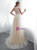 A-Line Champagne Tulle Halter Appliques Floor Length Wedding Dress