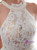 A-Line Champagne Tulle Halter Appliques Floor Length Wedding Dress