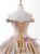 Gold Ball Gown Off The Shoulder Sequins Floor Length Wedding Dress
