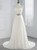 White Chiffon Sweetheart Neck Pleats  Weddign Dress With Crystal