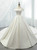 White Ball Gown Satin Off The Shoulder Wedding Dress With Long Train