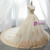 Champagne Tulle Ball Gown Off The Shoulder Appliques Wedding Dress