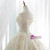 Luxury Champagne Ball Gown Tulle Appliques Off The Shoulder Wedding Dress