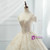 Luxury Champagne Ball Gown Tulle Appliques Off The Shoulder Wedding Dress