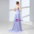 Purple Chiffon One Shoulder Backless With Crystal Prom Dress