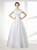 A-Line White Satin Lace Off The Shoulder Wedding Dress