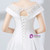 A-Line White Satin Lace Off The Shoulder Wedding Dress