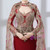 Burgundy Satin Removable Shawl Long Sleeve Appliques Prom Dress