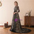 A-Line Black Lace 3/4 Sleeve High Neck Floor Length Prom Dress